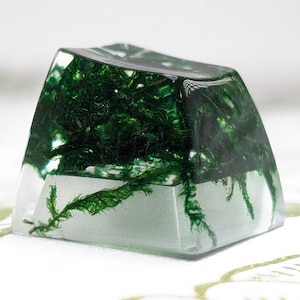 Real Moss Resin Keycap: Green Forest Terrarium Artisan Keycap