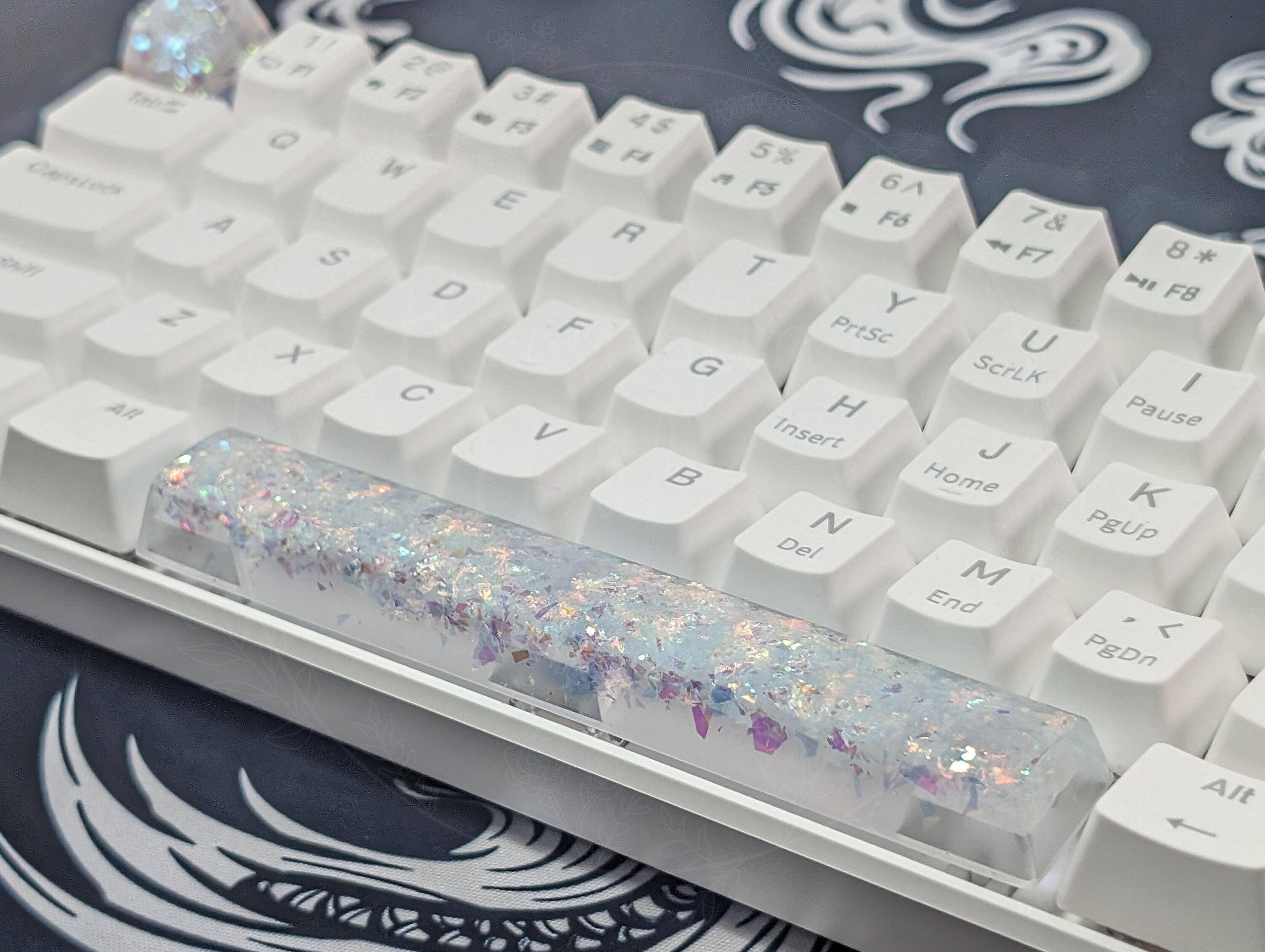 Holographic Glitter Resin Spacebar: Cosmic Mx-style Keyboard Accessory ...