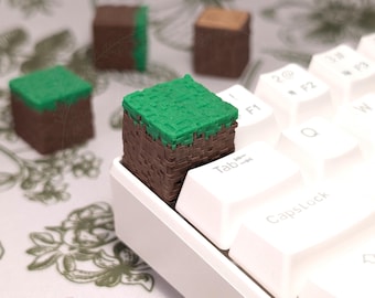 Pixel Grass Block Tastenkappe: Voxel Artisan Keyboard Akzent