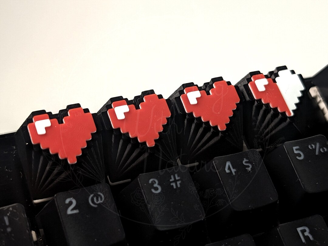 Pixel Heart Keycap, Gaming Keyboard Function Arrow Keys, Retro Gaming