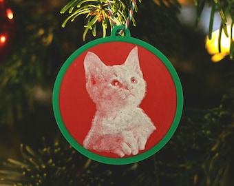 Customized Lithophane Pet Ornament, Personalized Pet Ornament, Pet Photo Ornament, Pet Lovers Keepsake, Pet Memory Ornament Gift