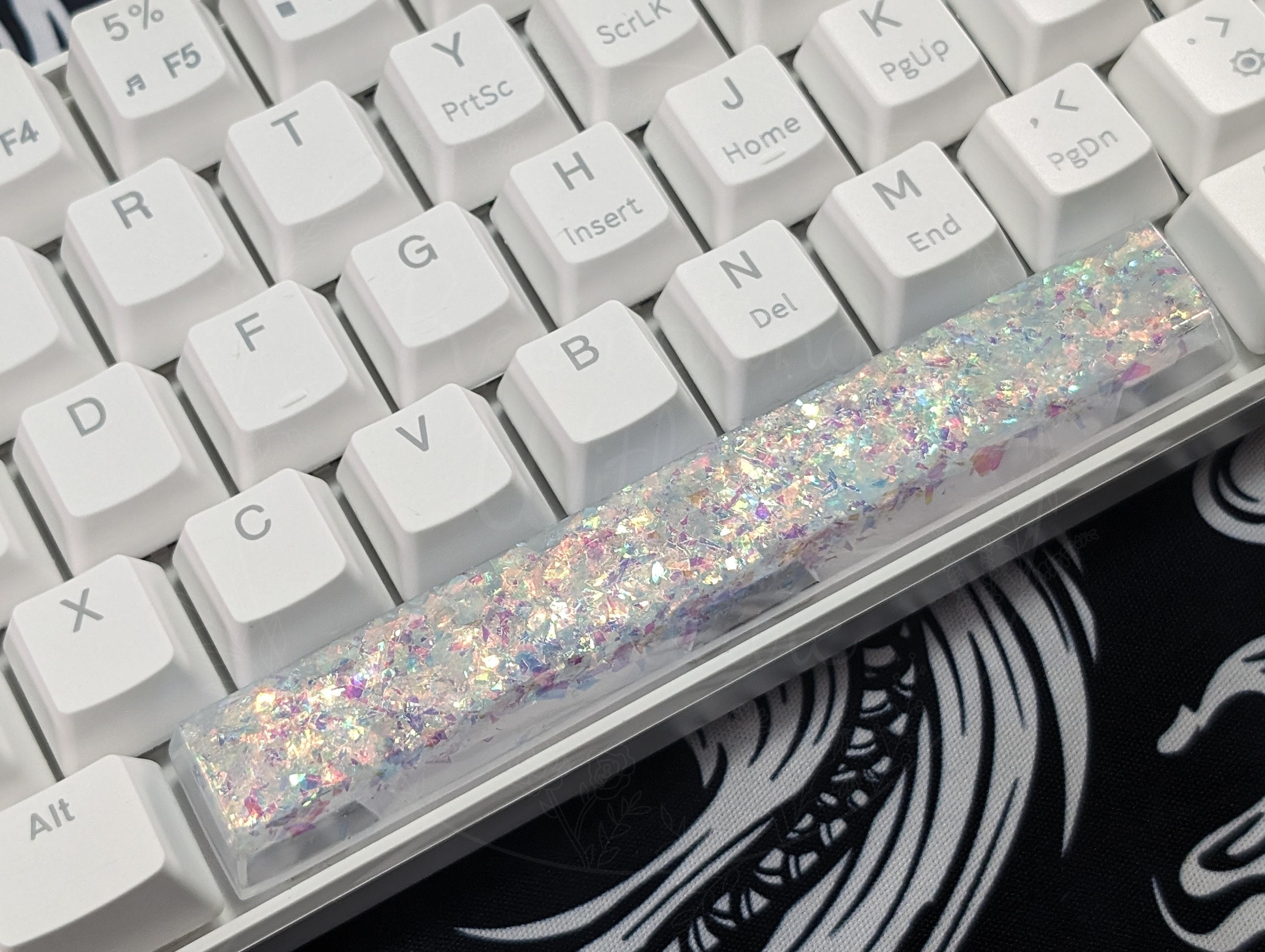 Holographic Glitter Resin Spacebar: Cosmic Mx-style Keyboard Accessory ...