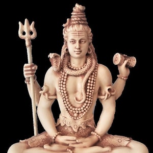 6.2" Tall Lord Shiva Statue in Lotus Pose - Hindu God Sculpture and Figure (6S)