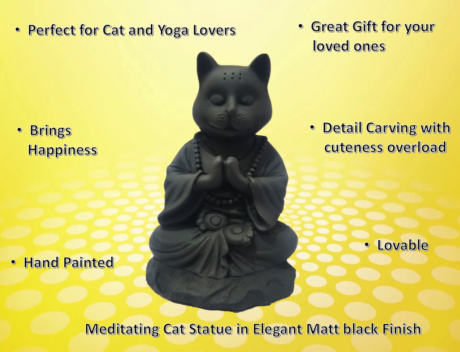 5.3 Buddha Cat Statue in Meditating Pose for Zen Kitty Etsy