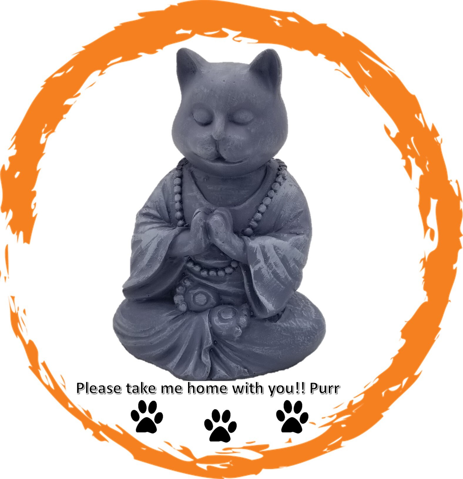 5 Buddha Cat Statue in Meditating Cat Figurine Pose for Etsy