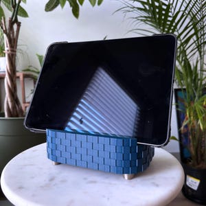 Unique tablet holder - iPad stand - Tablet stand for large tablet - Cool modern design - office organization - desk accessory image 1