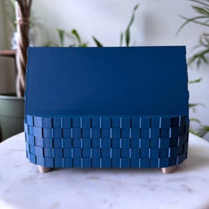 Unique tablet holder - iPad stand - Tablet stand for large tablet - Cool modern design - office organization - desk accessory Blue