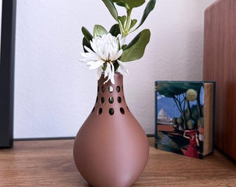 Modern Bud Vase – Minimalist Cutout Decor, Customizable Color