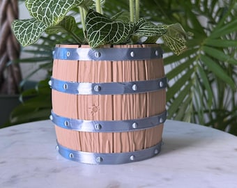 Beer Barrel Medieval planter - Beer, whisky keg planter - wine cask barrel plater on a pallet drip tray - unique novelty plant pot