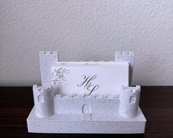 Castle Business Card Holder - Medieval Castle Business Card Holder - Loyalty Cards - Punch Card Stand