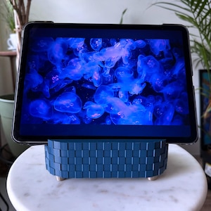 Unique tablet holder - iPad stand - Tablet stand for large tablet - Cool modern design - office organization - desk accessory image 3