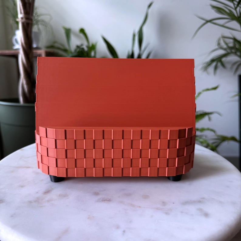 Unique tablet holder - iPad stand - Tablet stand for large tablet - Cool modern design - office organization - desk accessory Terracotta