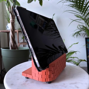 Unique tablet holder - iPad stand - Tablet stand for large tablet - Cool modern design - office organization - desk accessory image 5