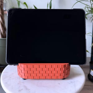 Unique tablet holder - iPad stand - Tablet stand for large tablet - Cool modern design - office organization - desk accessory image 2