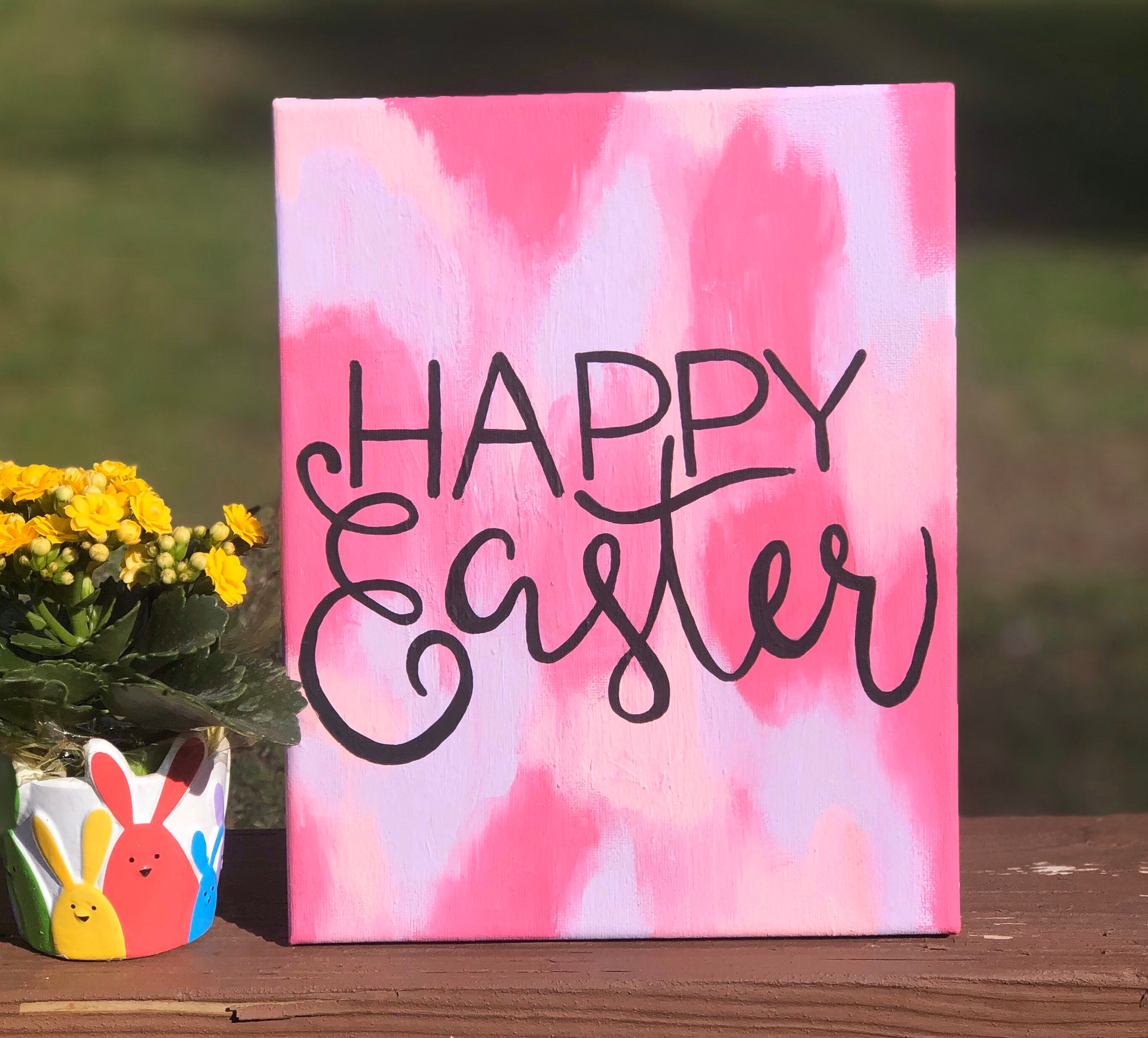 Happy Easter Canvas Painting Etsy UK