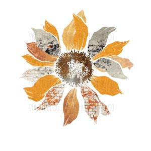 Grunge Sunflower PNG, Exposed Brick, Concrete, Word Overlays  Digital Design - Floral, Instant Download, Sublimations, Digital PNG files