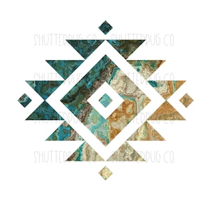 Motif tribal, images aztèques téléchargeables, décoration turquoise, images du sud-ouest, téléchargement immédiat, sublimation pour t-shirts