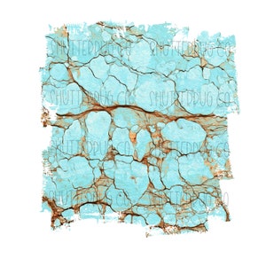 May include: Abstract digital art featuring a blue and brown cracked paint texture. The texture resembles a cracked wall or a weathered surface.