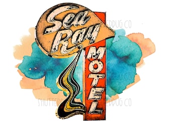 Diseños de sublimación de camisetas, Letrero de motel vintage, Señal de tráfico PNG, Señales de tráfico vintage, Diseño de sublimación, Arte retro, Letrero de motel, Arte americana