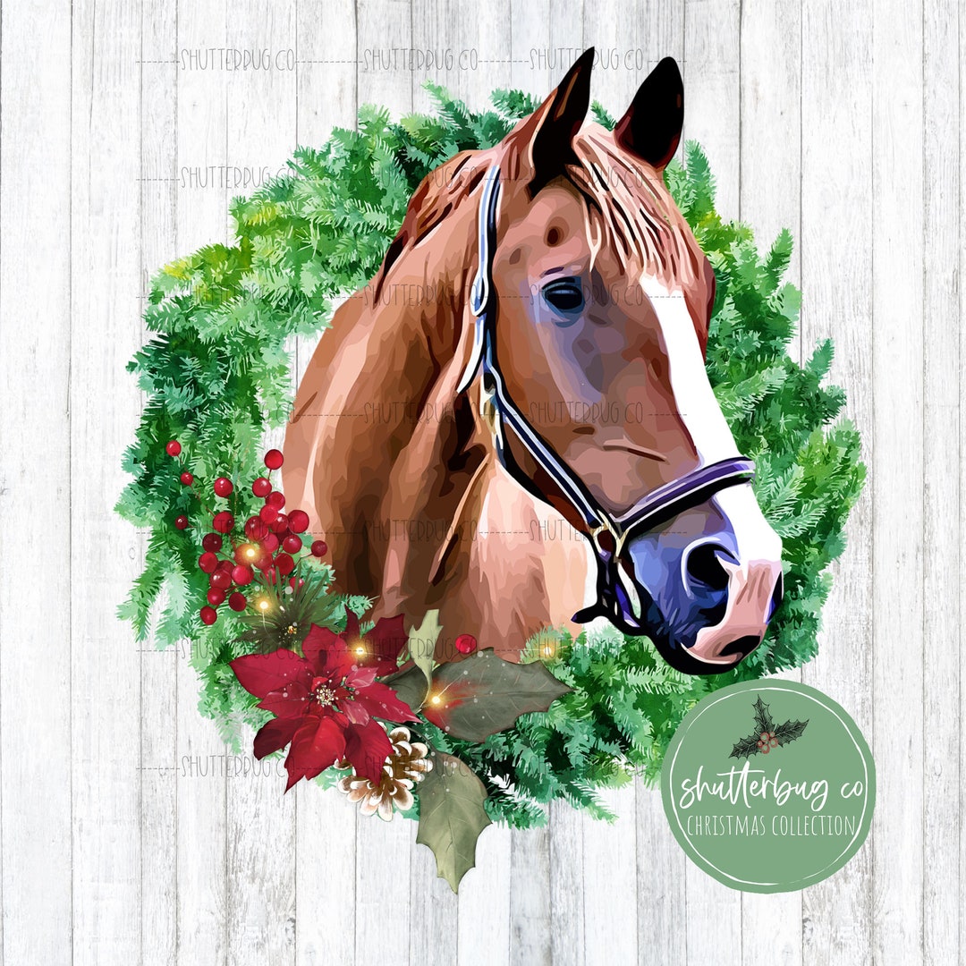 Horse Christmas PNG, Western Christmas, Horse Lovers Digital Design ...
