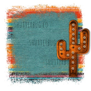 Serape Background PNG for Sublimation, Southwestern, Marquee Cactus, Western Digital Download, Southwest PNG