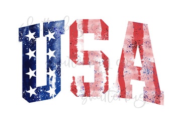 USA PNG, July Fourth, Independence Day, Patriotic Design, Summer PNG for Shirts, Red White and Blue, Stars and Stripes, American Flag