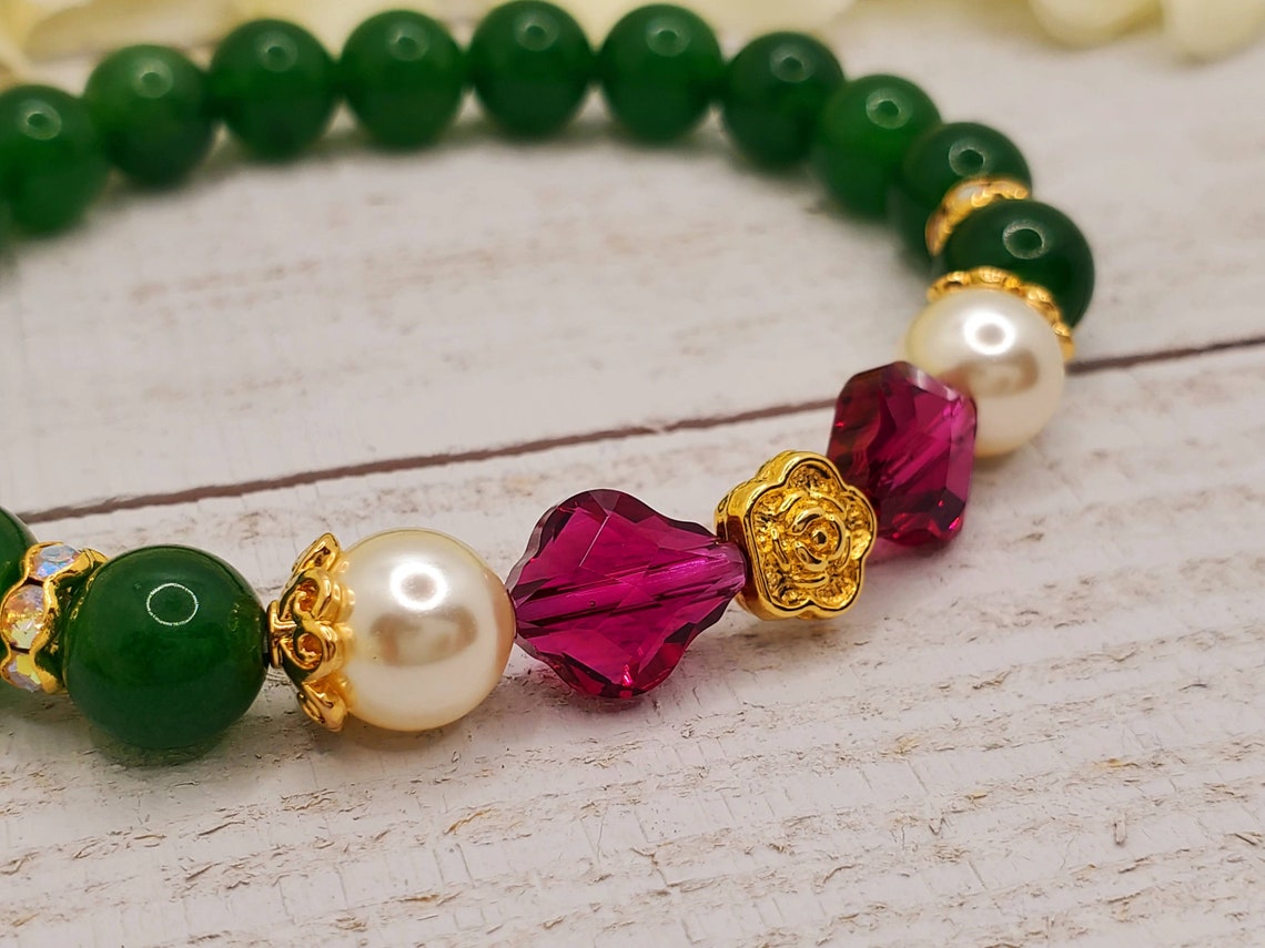Green Jade bracelet Feng Shui Prosperity Good luck bracelet | Etsy
