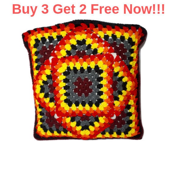 Unique Cover Design Granny Square Crochet Cushion Cover Etsy