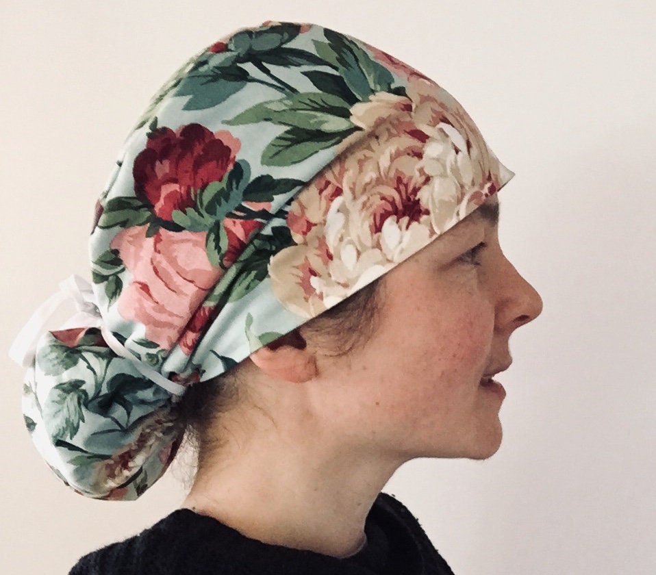Ponytail Scrub Cap With or Without Buttons
