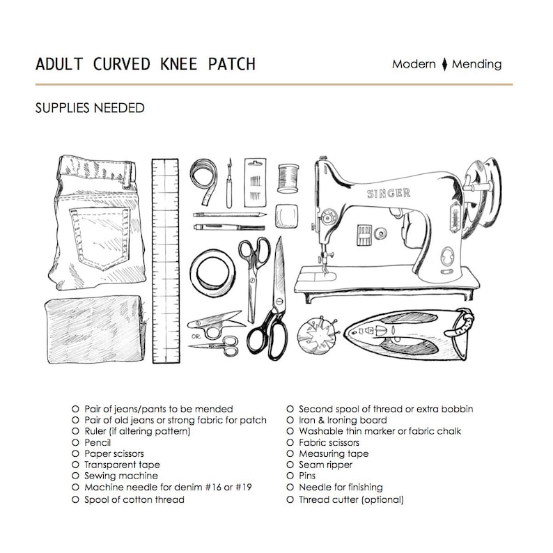 SIZE 5 Adult Curved Patch tutorial. Jeans Patch DIY Tutorial for adults. Upcycled. Downloadable Learn to sew tutorial. image 9