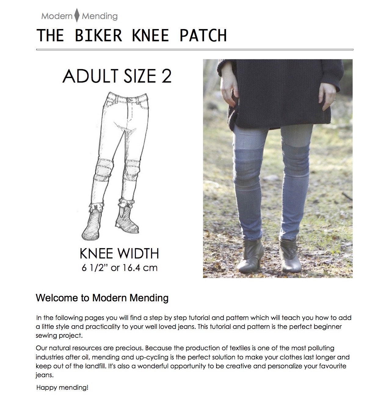 Introducing The Adult Biker Knee Patch Pattern