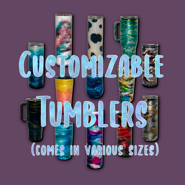 Customizable Stainless Steel Tumbler, Epoxy Resin Sealed, Travel Mug, Hot or Cold Beverage, Alcohol Ink, Personalized Cup