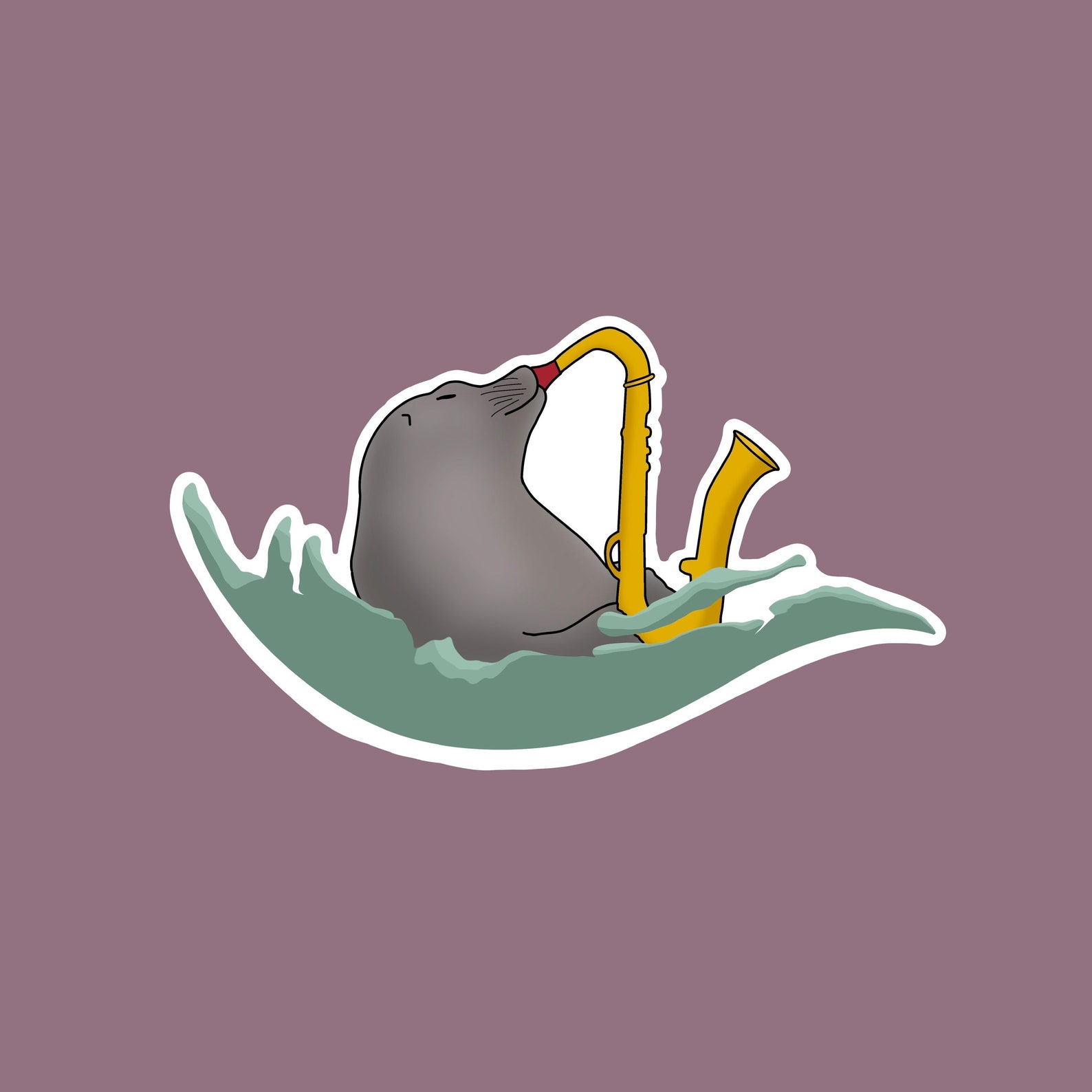 Seal Playing Saxophone Etsy