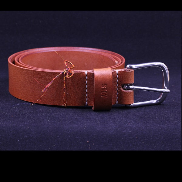 Handmade Leather Belt, Mens Leather Belt, Vegetable Tanned Cowhide Belt