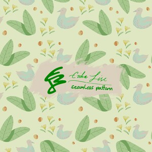 Floral Bird: Digital Repeating Seamless Pattern