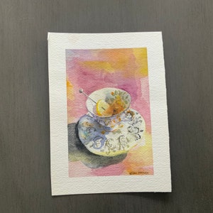 Tazza da tè Acquerello originale 5 "x7"