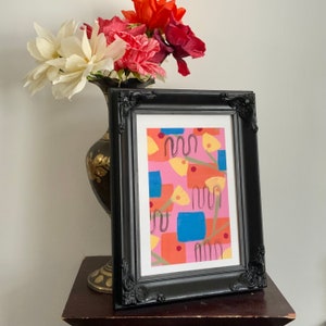 Abstract Pink Print Gouache 5&quot;x7&quot;