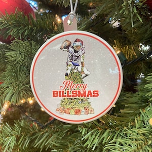 Buffalo Josh Allen Christmas Tree Ornament - Unique Christmas Football Decor