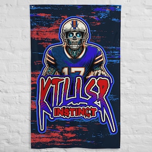 Buffalo Football Josh Allen/Zombie Buffalo &quot;Killer Instinct&quot; HUGE 3X5 FLAG!