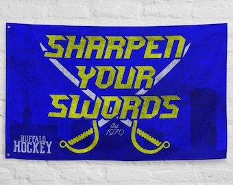 Flaga hokejowa Buffalo Sabres o wymiarach 3 x 5 stóp