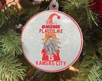 Kansas City Football Patrick Mahomes Gnome Christmas Ornament
