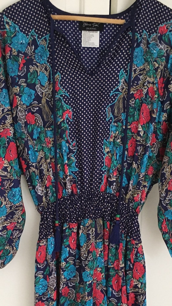 Diane Freis Vintage Boho Dress/Early 80s