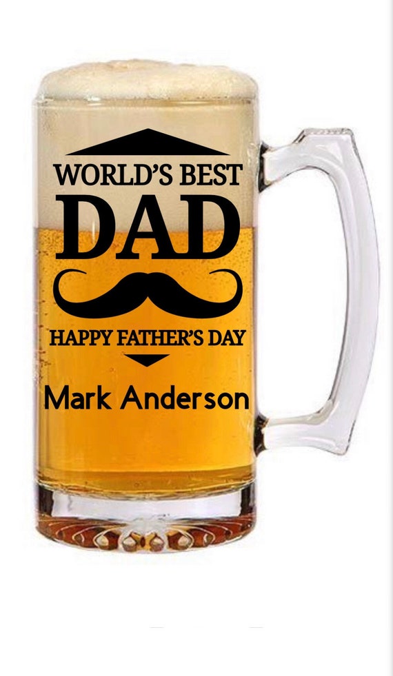 world's best dad beer glass