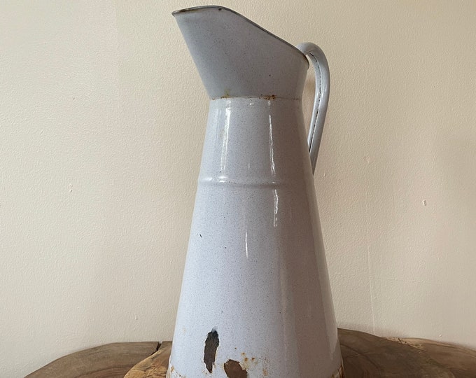 Vintage French Enamel Water Pitcher, Enamel Ware, Kitchen Decoration Etsy