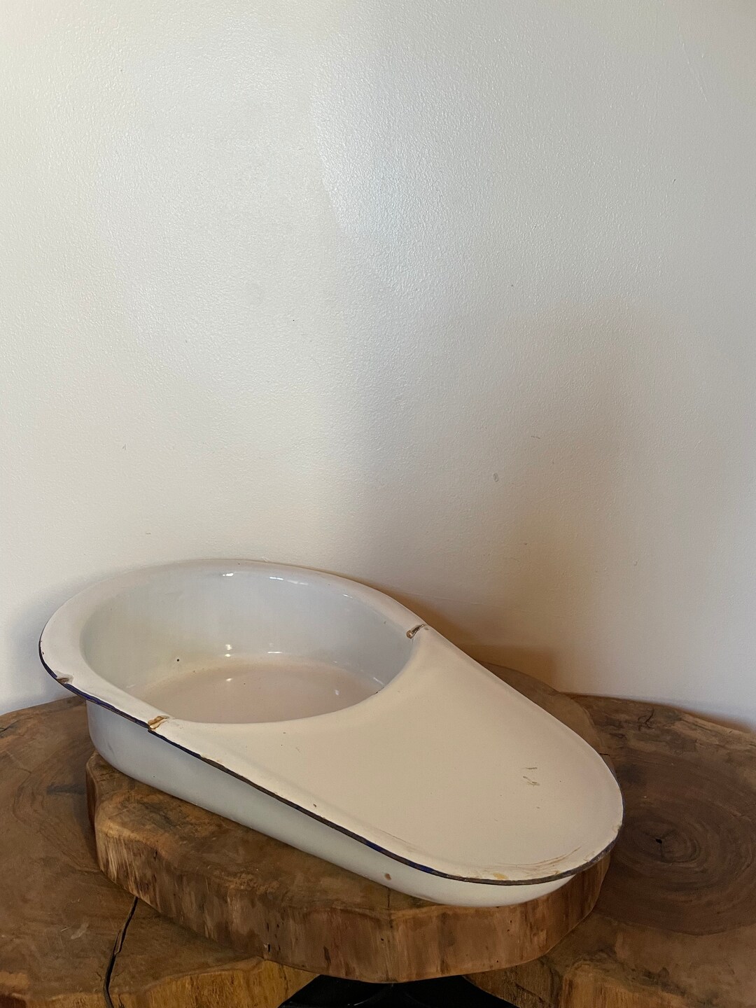 Vintage French Enamel Bedpan Enamel French Enamel Planter Etsy