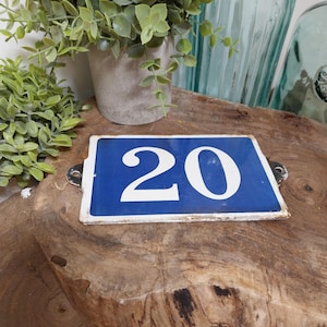 French enamel Number 20 house plaque, French Enamel