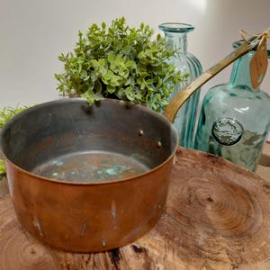 Large vintage copper saucepan, copper, saucepans