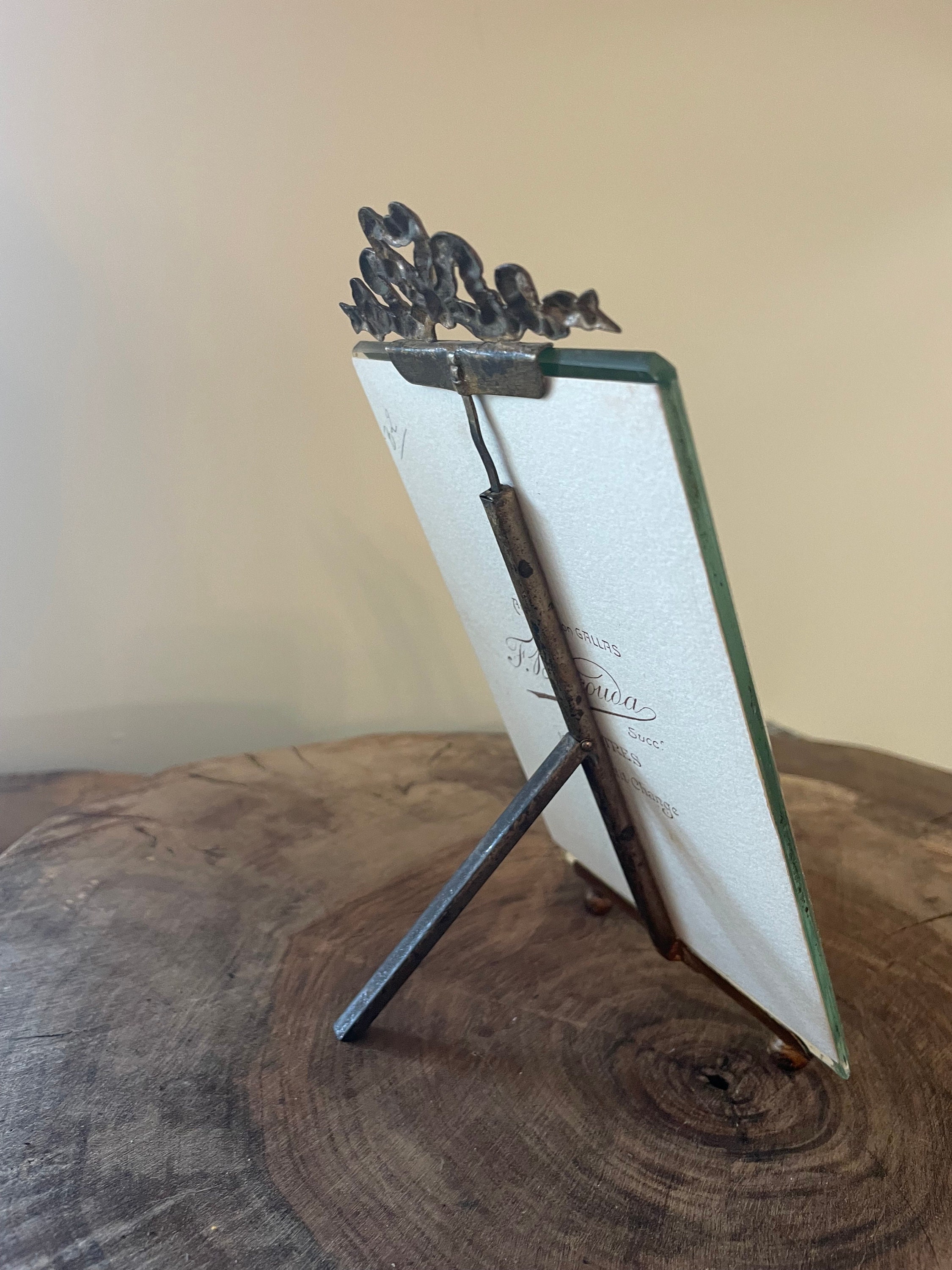 Large Vintage French Brass Bow Bevelled Picture Frame, Picture Frames ...