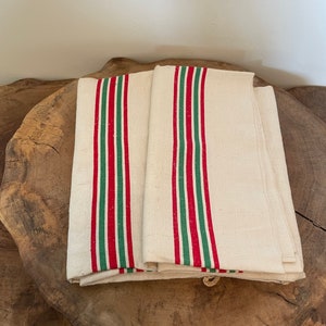 Set of 2 large vintage french torchons, Torchons, tea towels