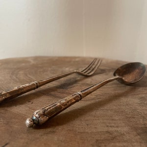 Vintage Fork and Spoon Set: Ornate Cutlery